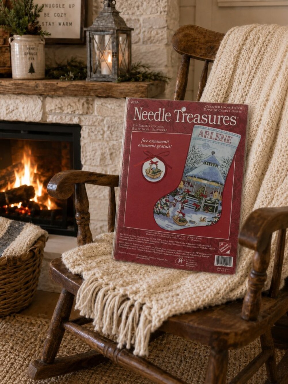 Vintage Needle Treasures Gazebo Christmas Stocking Cross Stitch Kit 02994